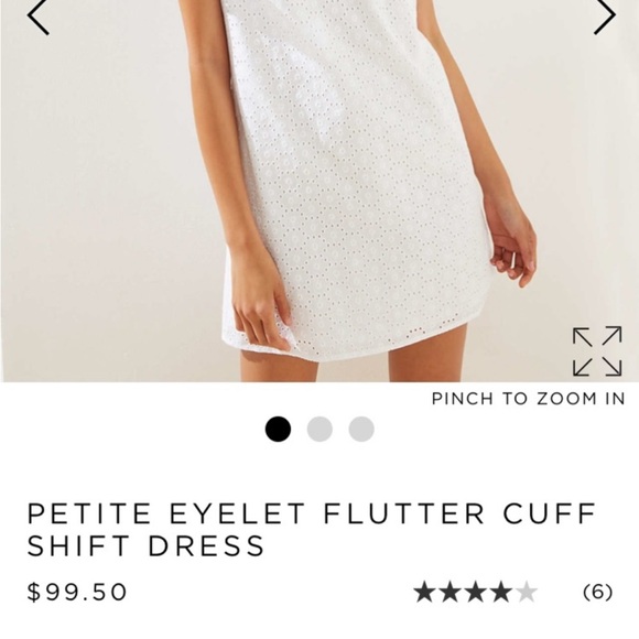 Loft Eyelet Flutter Cuff Shift Dress wedding party size 6 - Picture 4 of 14